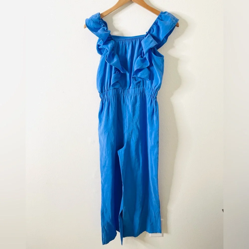 MNG by Mango Blue‎ Ruffle Jumpsuit 11-12